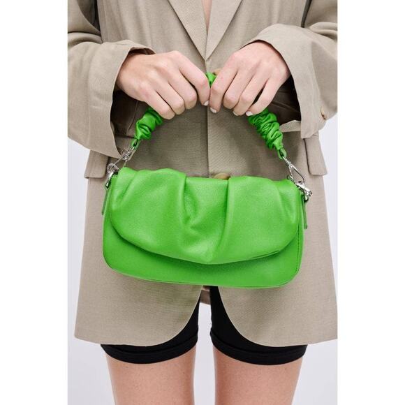 Meadow Vegan Leather Crossbody Chain Strap Citron Green - Picture 6 of 12